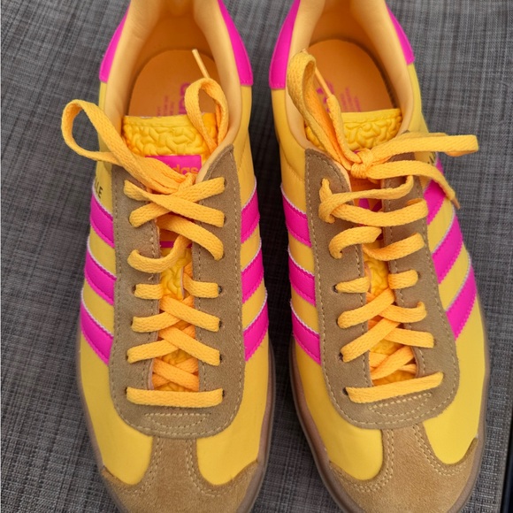 Adidas Bright Yellow and Pink Gazelle Bold - Picture 3 of 7